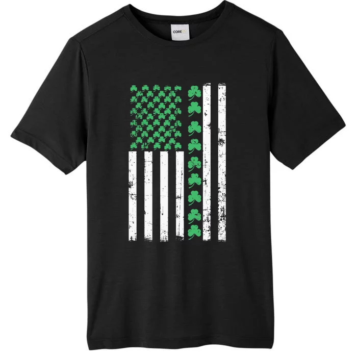 American Flag St Patricks Day Vintage Irish Lucky ChromaSoft Performance T-Shirt