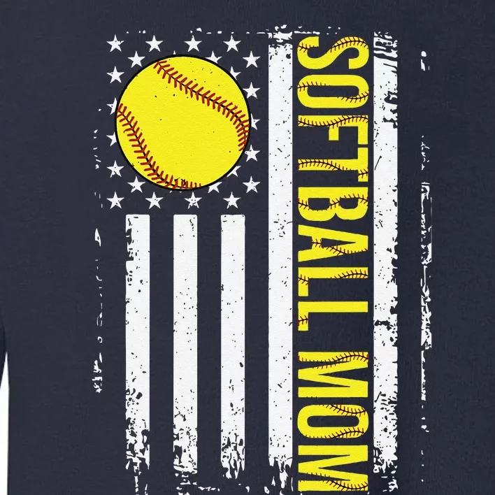 American Flag Softball Team Softball Mom Mothers Day Women Toddler Sweatshirt