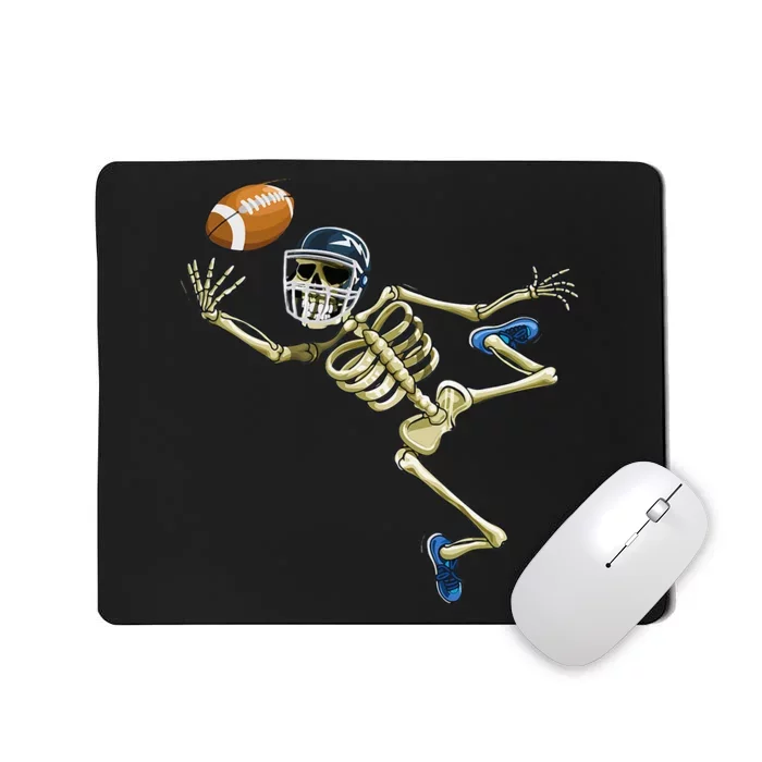 American Football Skeleton Halloween Men Football Fan Mousepad