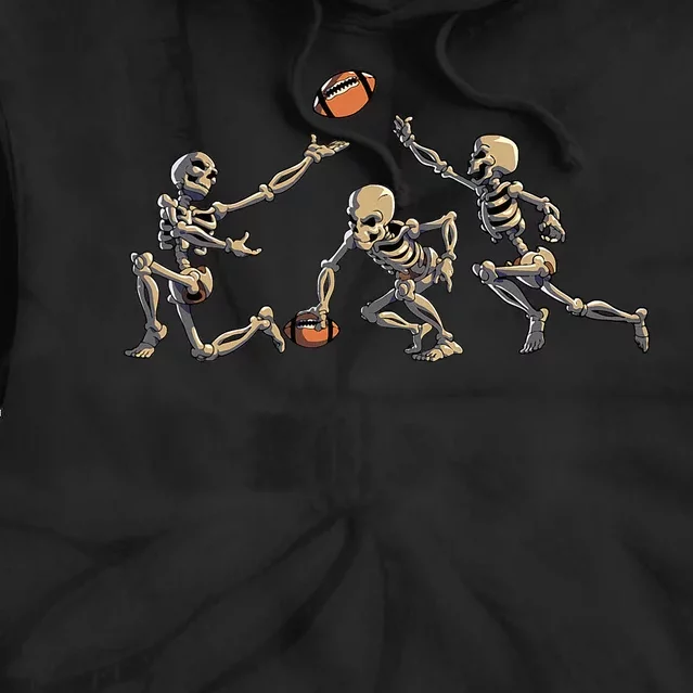 American Football Skeleton Halloween Football Fan Tie Dye Hoodie