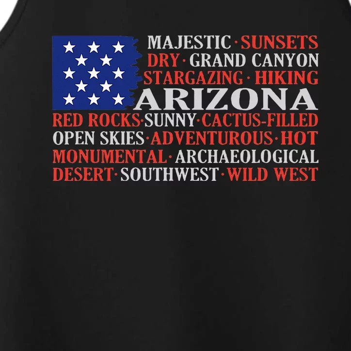 Arizona Flag Showing Some The StateS Best Features Performance Tank