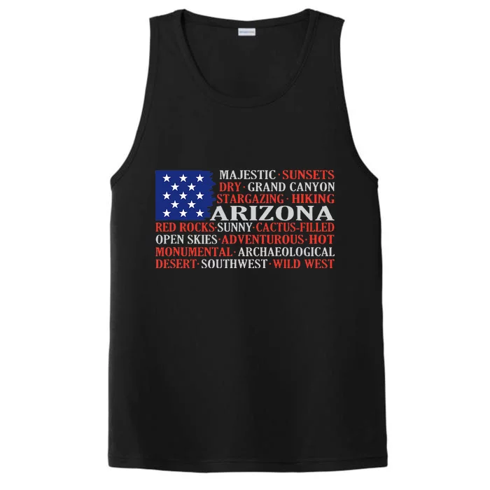 Arizona Flag Showing Some The StateS Best Features Performance Tank