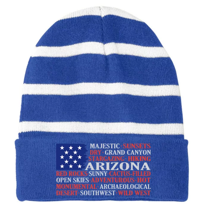 Arizona Flag Showing Some The StateS Best Features Striped Beanie with Solid Band