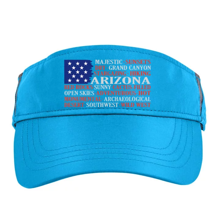 Arizona Flag Showing Some The StateS Best Features Adult Drive Performance Visor