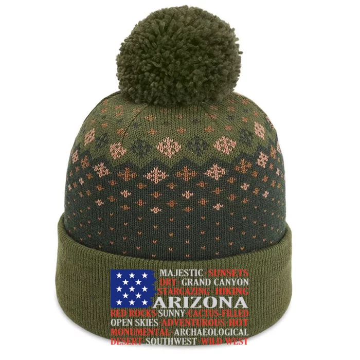 Arizona Flag Showing Some The StateS Best Features The Baniff Cuffed Pom Beanie