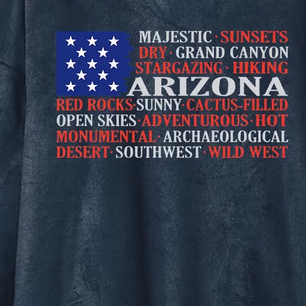 Arizona Flag Showing Some The StateS Best Features Hooded Wearable Blanket