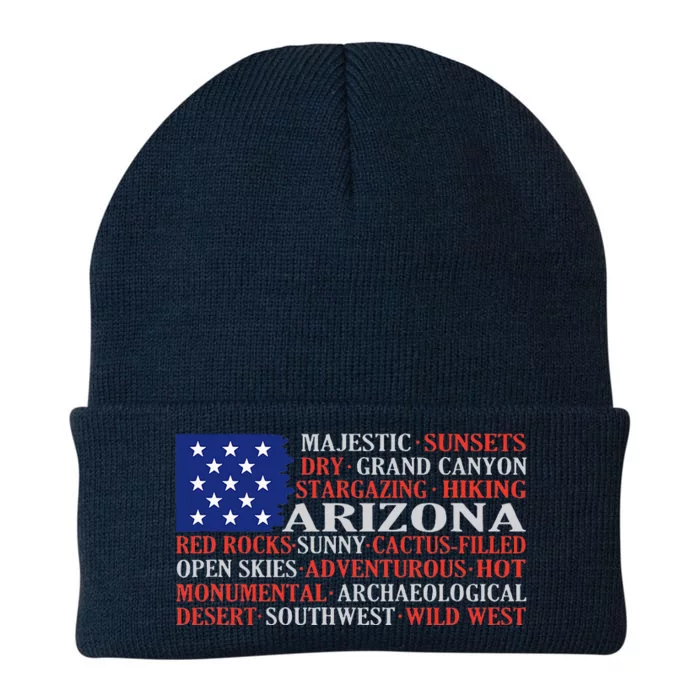 Arizona Flag Showing Some The StateS Best Features Knit Cap Winter Beanie