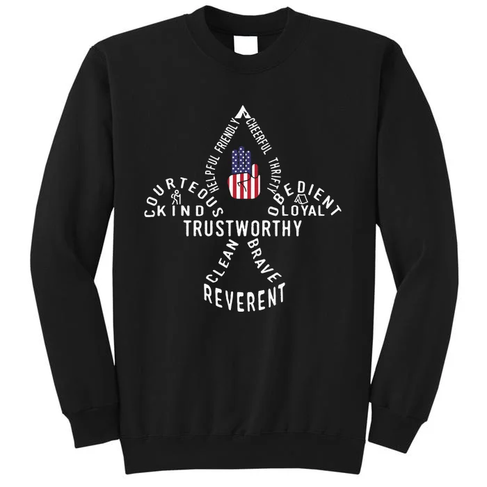 America Flag Scouting Law Tall Sweatshirt