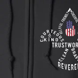 America Flag Scouting Law Full Zip Hoodie