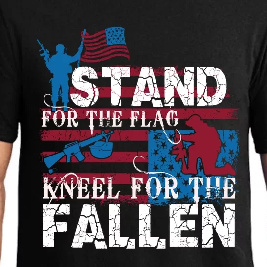 American Flag Stand For The Flag Knees For The Fallen Gift Pajama Set