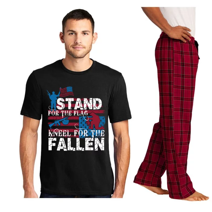 American Flag Stand For The Flag Knees For The Fallen Gift Pajama Set