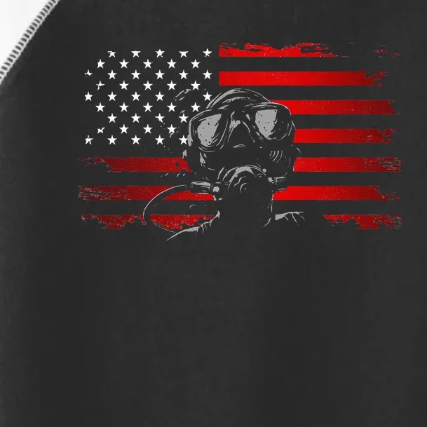 American Flag Scuba Diving Apparel Scuba Diving Toddler Fine Jersey T-Shirt