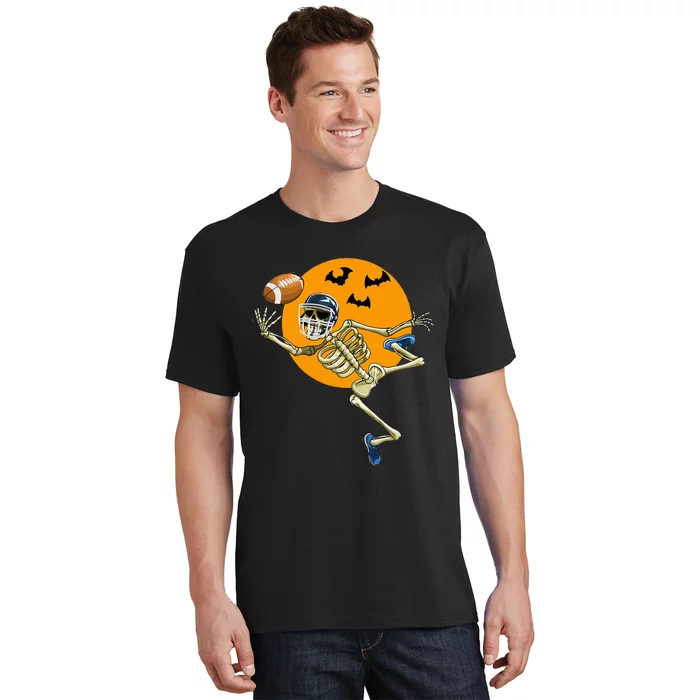 American Football Skeleton Halloween Football Fan T-Shirt