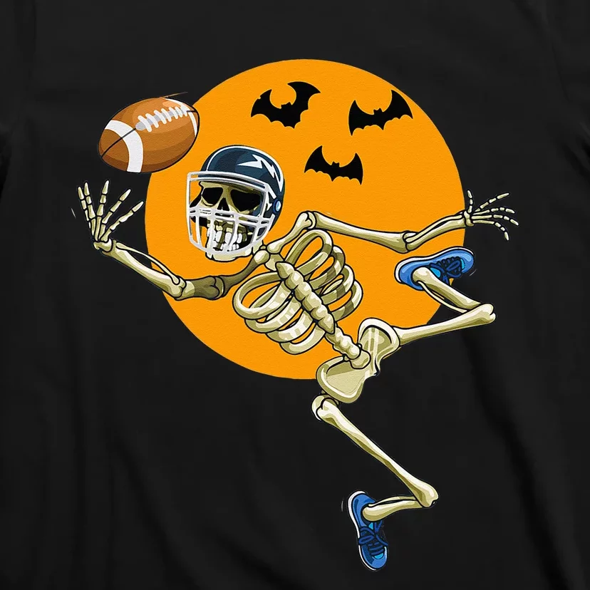 American Football Skeleton Halloween Football Fan T-Shirt