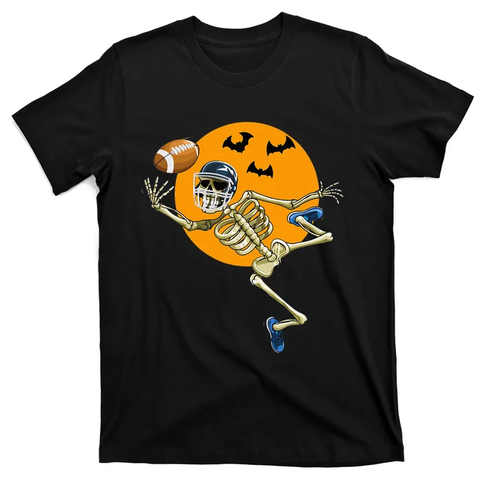 American Football Skeleton Halloween Football Fan T-Shirt