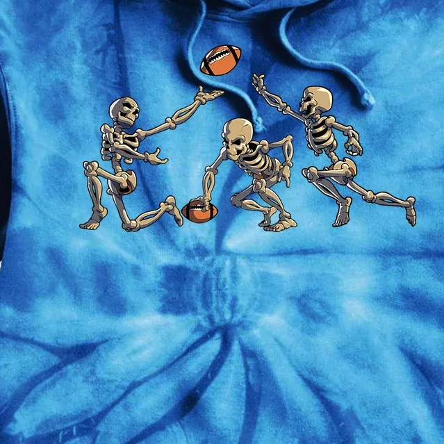 American Football Skeleton Halloween Tie Dye Hoodie