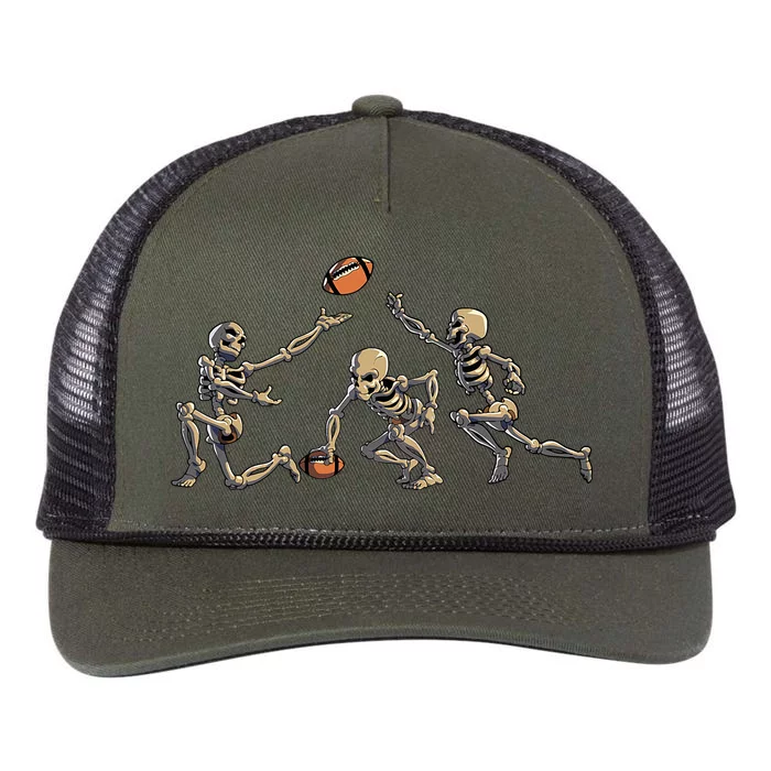 American Football Skeleton Halloween Retro Rope Trucker Hat Cap