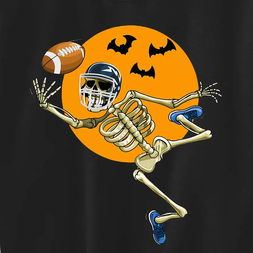 American Football Skeleton Halloween Kids Sweatshirt