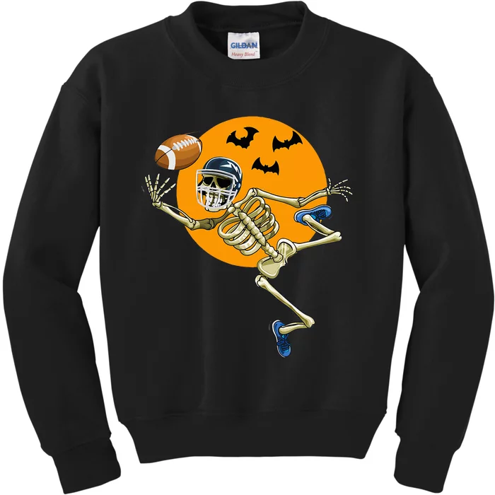 American Football Skeleton Halloween Kids Sweatshirt