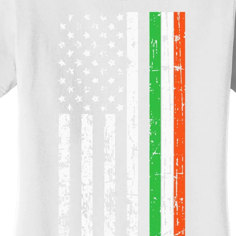 American Flag St Patricks Day Cool Ireland Clover Irish Gift Women's T-Shirt