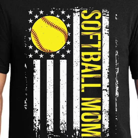 American Flag Softball Team Softball Mom Mothers Day Pajama Set