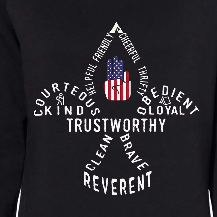 America Flag Scouting Law Womens California Wash Sweatshirt