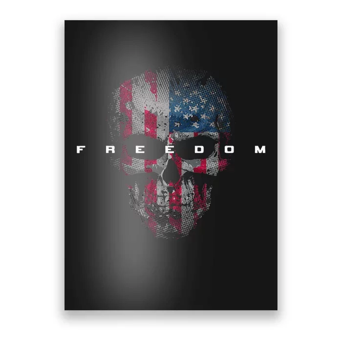 American Flag Skull Poster