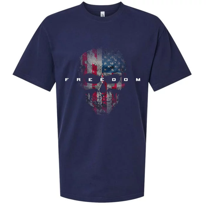 American Flag Skull Sueded Cloud Jersey T-Shirt