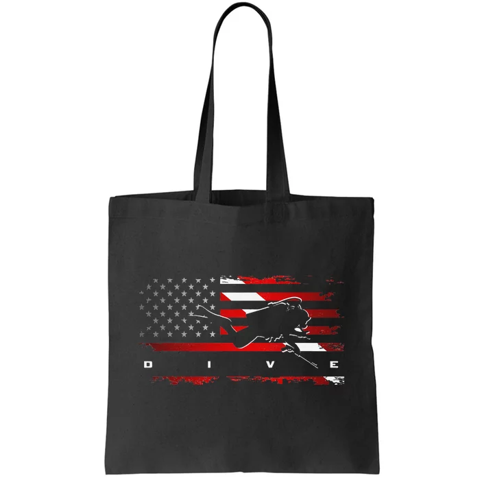 American Flag Scuba Diving Apparel Scuba Diving Tote Bag