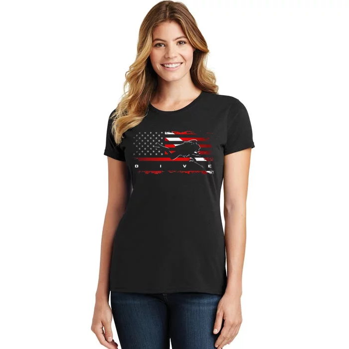 American Flag Scuba Diving Apparel Scuba Diving Women's T-Shirt