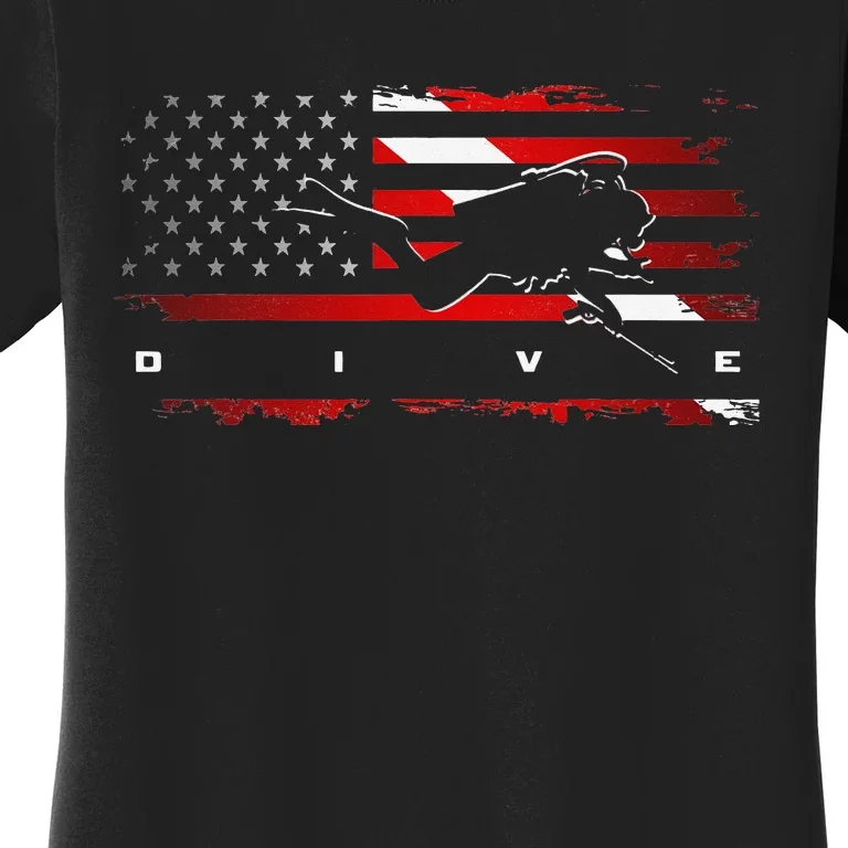 American Flag Scuba Diving Apparel Scuba Diving Women's T-Shirt