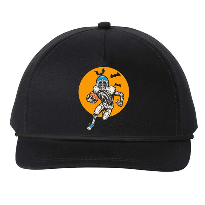 American Football Skeleton Halloween Football Fan Snapback Five-Panel Rope Hat