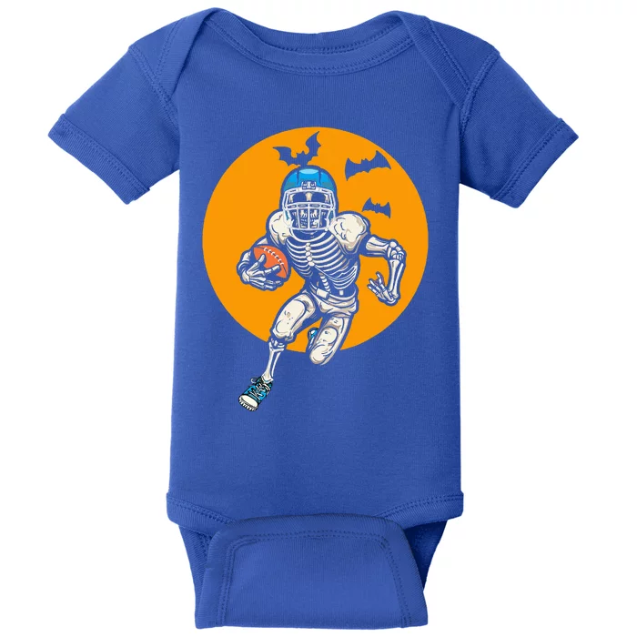 American Football Skeleton Halloween Football Fan Baby Bodysuit