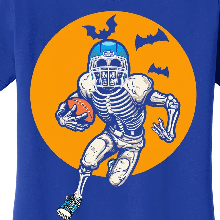 American Football Skeleton Halloween Football Fan Women's T-Shirt