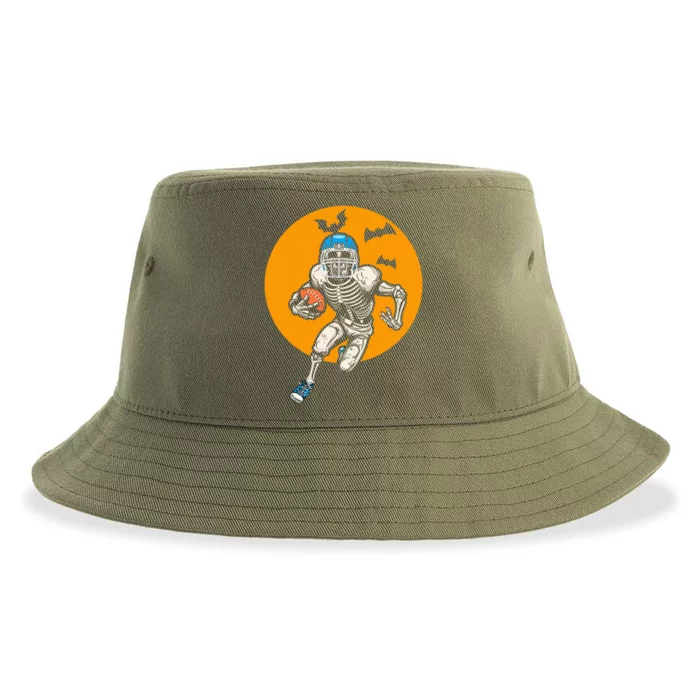 American Football Skeleton Halloween Football Fan Sustainable Bucket Hat