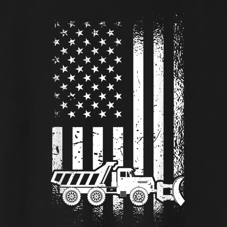 American Flag Snow Plow Driver, Snow Plowing Women's Crop Top Tee