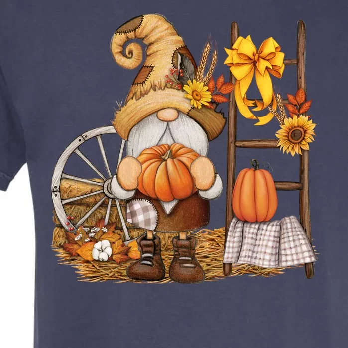 Autumn Fall Season Gnome Pumpkin Floral Garment-Dyed Heavyweight T-Shirt