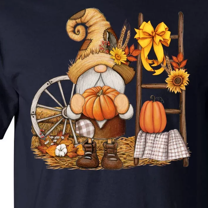 Autumn Fall Season Gnome Pumpkin Floral Tall T-Shirt