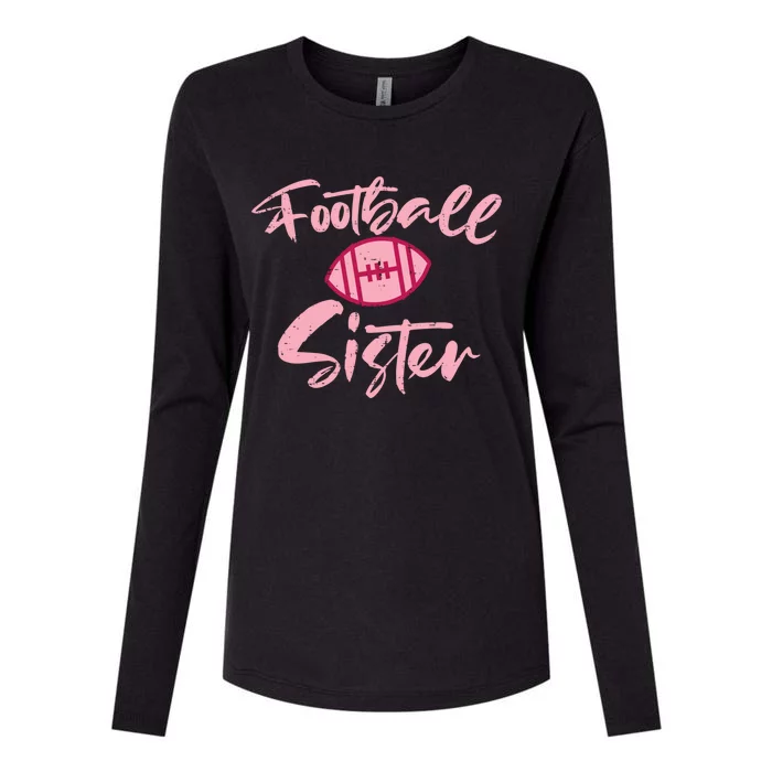 American Football Sister Family Matching Sis Cute Gift Womens Cotton Relaxed Long Sleeve T-Shirt