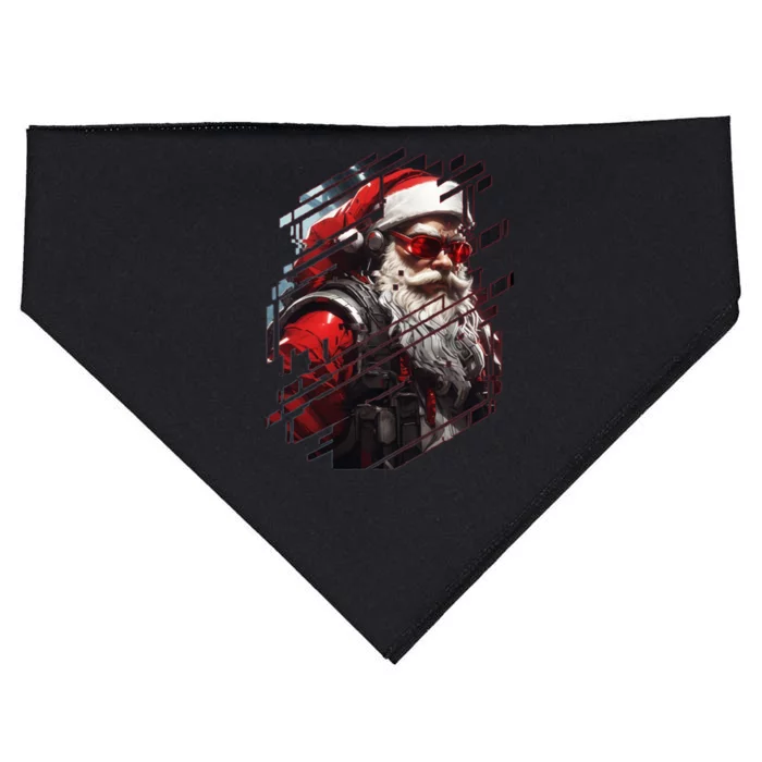 Action Filled Santa USA-Made Doggie Bandana