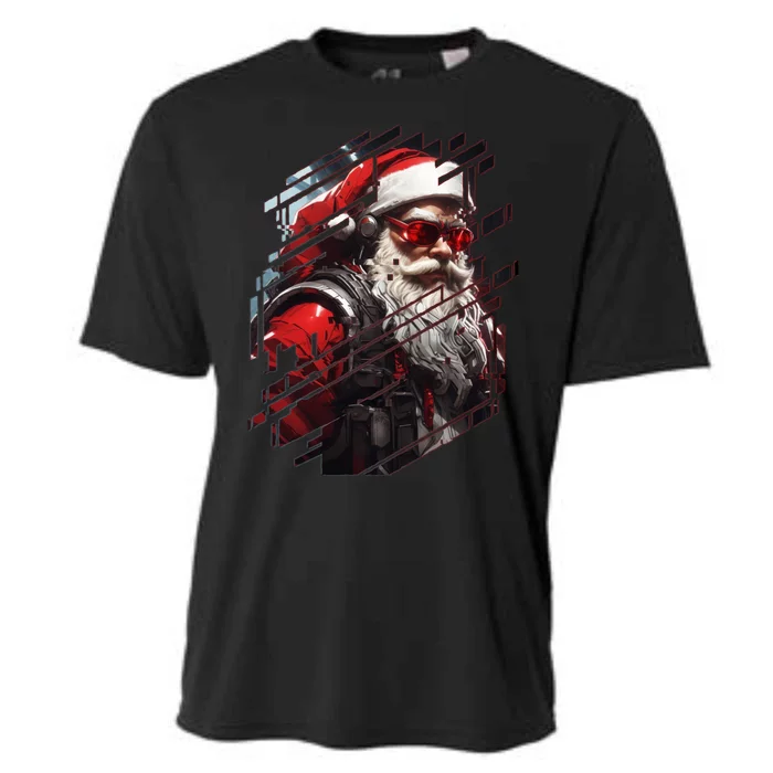 Action Filled Santa Cooling Performance Crew T-Shirt