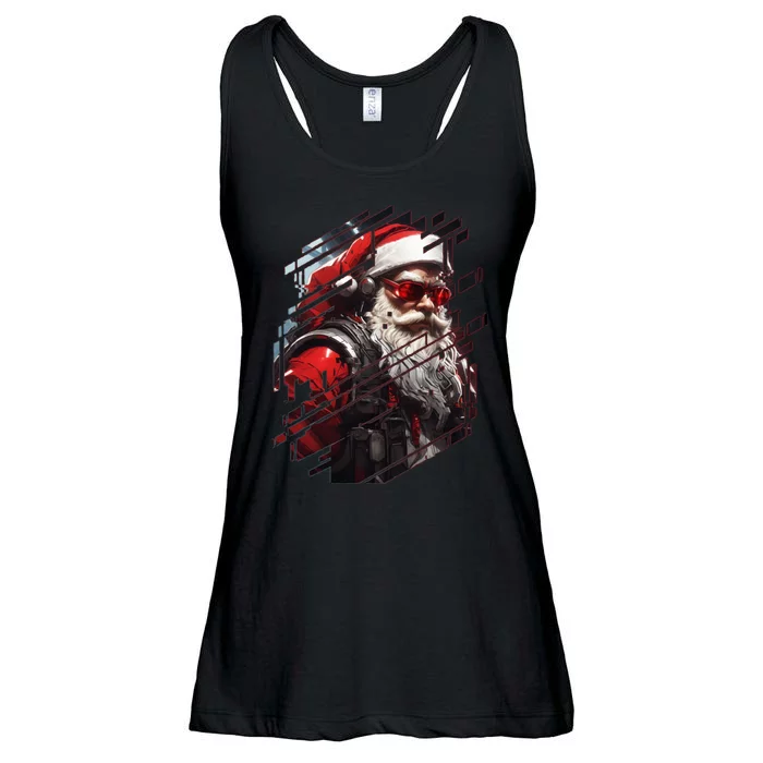 Action Filled Santa Ladies Essential Flowy Tank