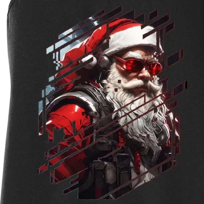 Action Filled Santa Women's Racerback Tank