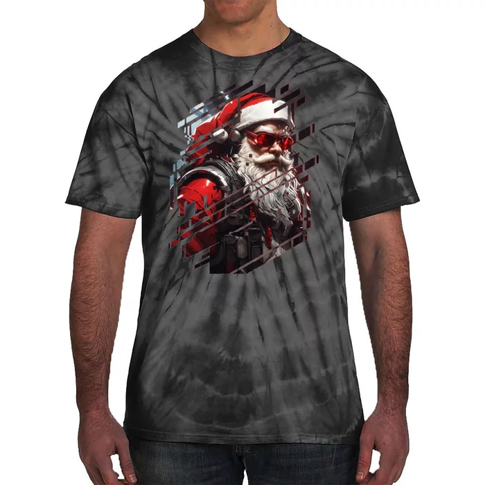 Action Filled Santa Tie-Dye T-Shirt