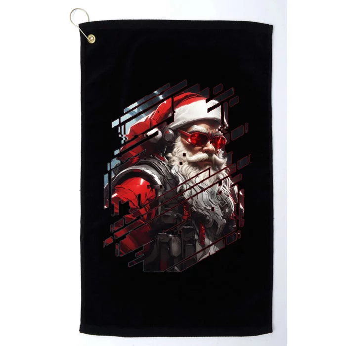 Action Filled Santa Platinum Collection Golf Towel