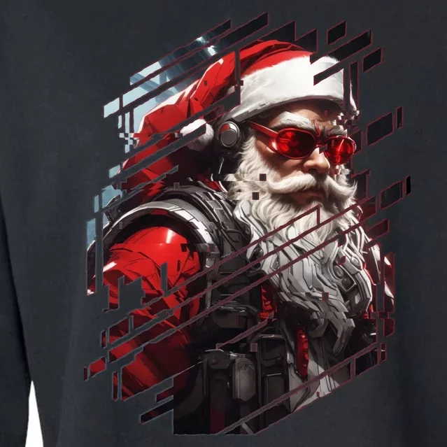 Action Filled Santa Cropped Pullover Crew