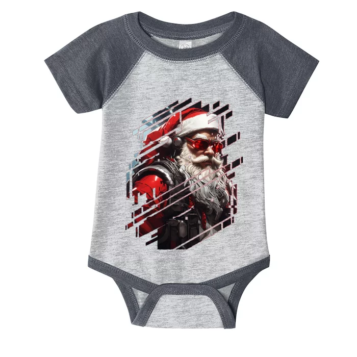 Action Filled Santa Infant Baby Jersey Bodysuit