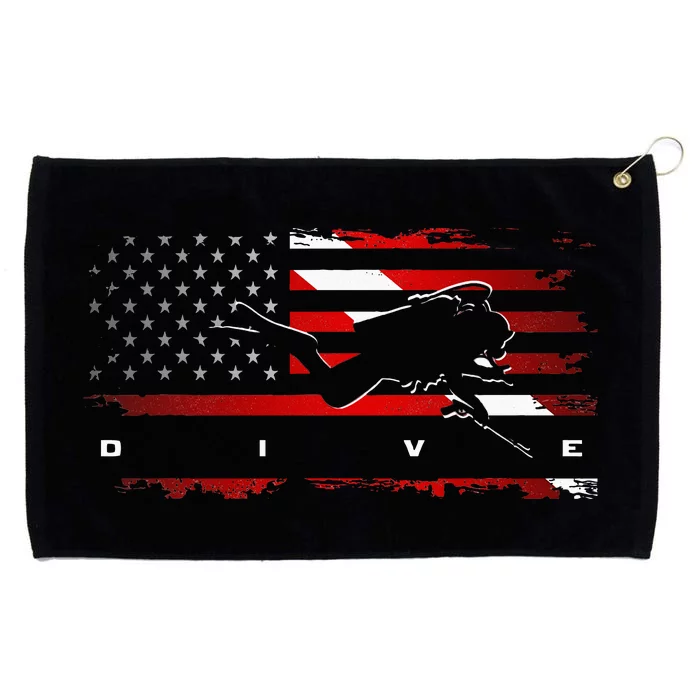 American Flag Scuba Diving Apparel Scuba Diving Grommeted Golf Towel