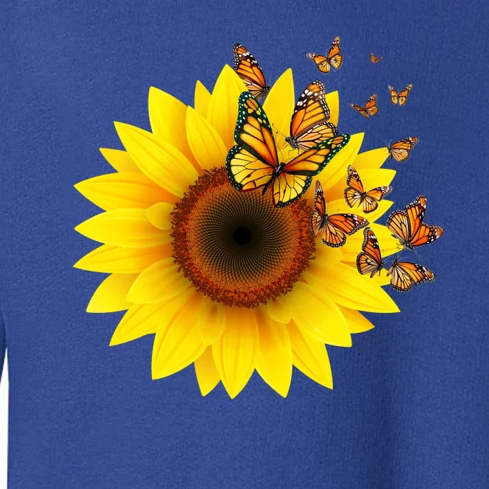 Autumn Fall Sunflower Butterflies Toddler Sweatshirt