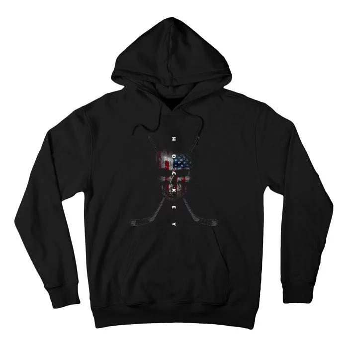 American Flag Skull Hockey Apparel Hockey Tall Hoodie